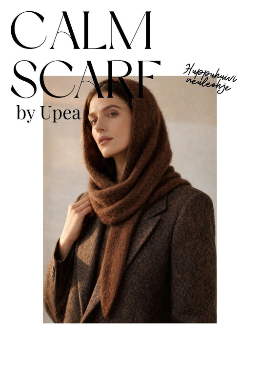 Calm Scarf - Mohairinen huppuhuivi neuleohje PDF