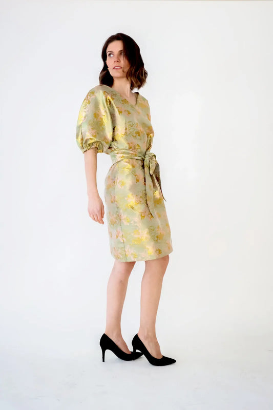 Puff Dress, Pistachio Bloom