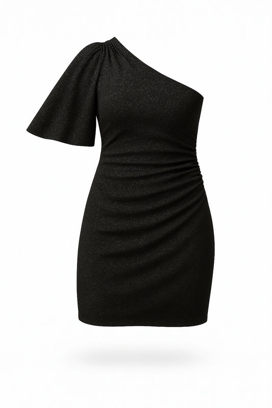 Black Glow Dress – Glitter Minimekko Juhlaan