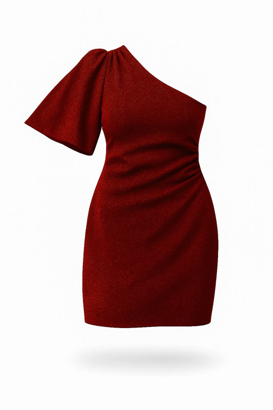 Ruby Glow Dress – Glitter Minimekko Juhlaan